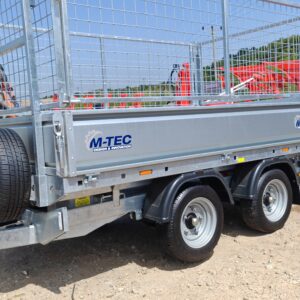 M-TEC 8FT x 5FT Tipping Trailer c/w meshed sides and 6ft ramps